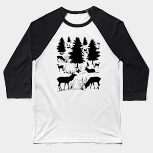 wild deer, roe deer, tree, antler, animals, forest Baseball T-Shirt